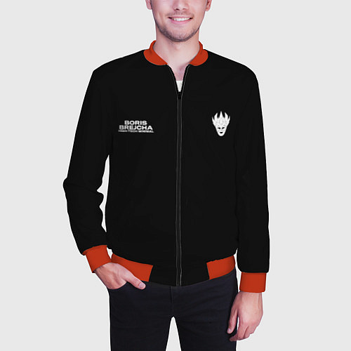 Мужской бомбер C логотипом Boris Brejcha / 3D-Красный – фото 3