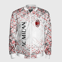Бомбер мужской Ac milan logo, цвет: 3D-белый