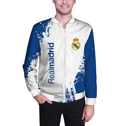 Бомбер мужской Реал Мадрид краска, цвет: 3D-белый — фото 2