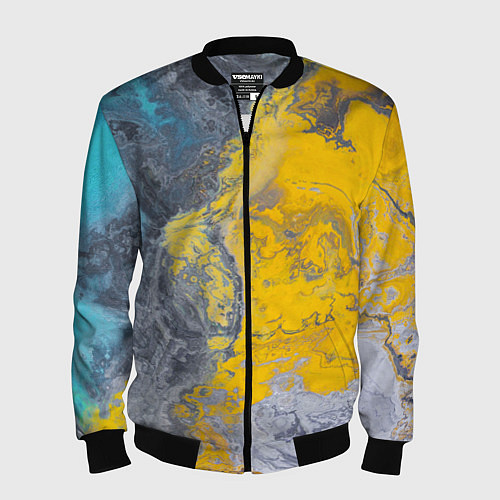 Мужской бомбер Извержение Красок / 3D-Черный – фото 1
