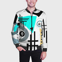 Бомбер мужской Абстрактный современный дизайн, цвет: 3D-черный — фото 2
