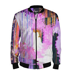 Бомбер мужской Glitch art Fashion trend, цвет: 3D-черный