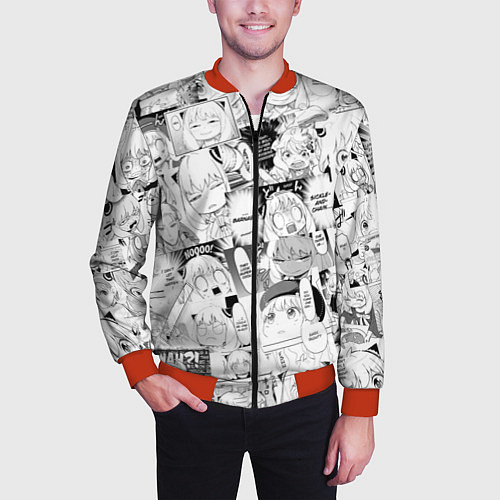 Мужской бомбер Spy Family Heh Семья Шпиона Анечка Фоджер / 3D-Красный – фото 3