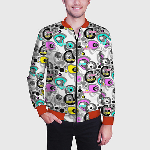 Мужской бомбер Sport and fitness / 3D-Красный – фото 3