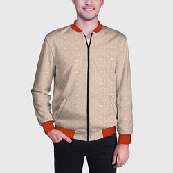 Бомбер мужской Бежевый монохромный орнамент, цвет: 3D-красный — фото 2