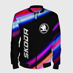 Бомбер мужской Skoda Speed Lights, цвет: 3D-черный