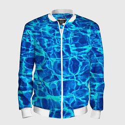 Бомбер мужской Текстура поверхности воды, цвет: 3D-белый