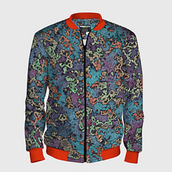 Бомбер мужской Галлюциногенные узоры, цвет: 3D-красный