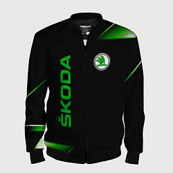 Бомбер мужской Skoda Sport Абстракция, цвет: 3D-черный
