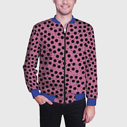 Бомбер мужской Паттерн из кругов - геометрия, цвет: 3D-синий — фото 2