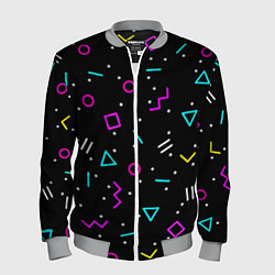 Бомбер мужской Colored neon geometric shapes, цвет: 3D-меланж