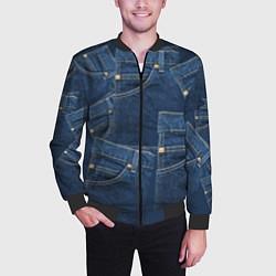 Бомбер мужской Джинсовка jeans, цвет: 3D-черный — фото 2