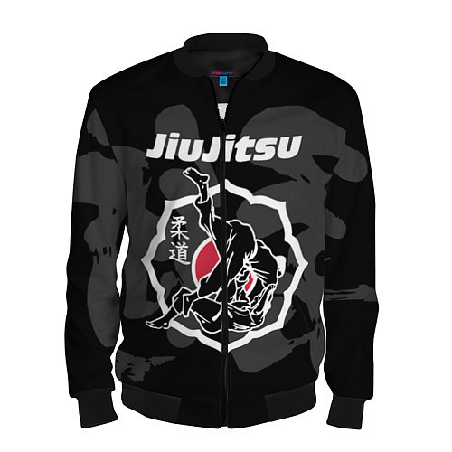 Мужской бомбер Jiu-jitsu throw logo / 3D-Черный – фото 1