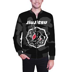 Бомбер мужской Jiu-jitsu throw logo, цвет: 3D-черный — фото 2