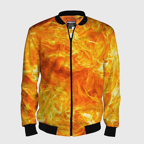 Мужской бомбер Бушующий огонь / 3D-Черный – фото 1