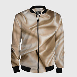 Бомбер мужской Струящаяся золотистая ткань, цвет: 3D-черный