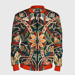 Бомбер мужской Ковер с птицами, цвет: 3D-красный