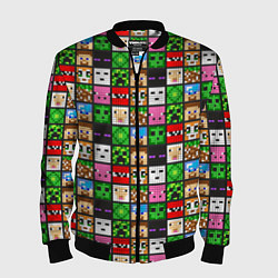 Бомбер мужской Minecraft - characters, цвет: 3D-черный