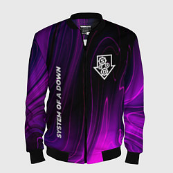 Бомбер мужской System of a Down violet plasma, цвет: 3D-черный