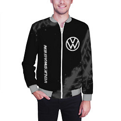 Бомбер мужской Volkswagen speed на темном фоне со следами шин: на, цвет: 3D-меланж — фото 2