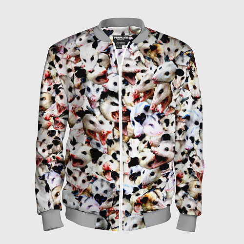 Мужской бомбер Опоссумы / 3D-Меланж – фото 1