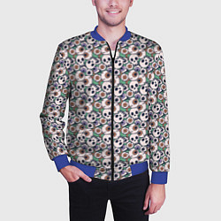 Бомбер мужской Череп и глаз, цвет: 3D-синий — фото 2