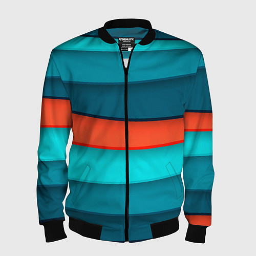 Мужской бомбер Геометрические непараллельные пластины / 3D-Черный – фото 1