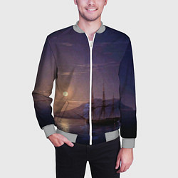 Бомбер мужской Парусник у берегов Крыма в лунную ночь Айвазовский, цвет: 3D-меланж — фото 2