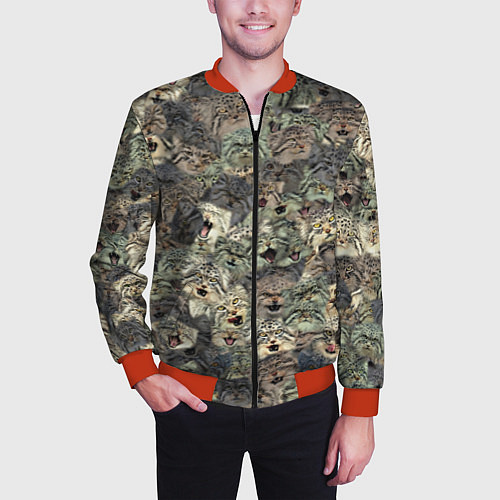 Мужской бомбер Мануловый камуфляж / 3D-Красный – фото 3