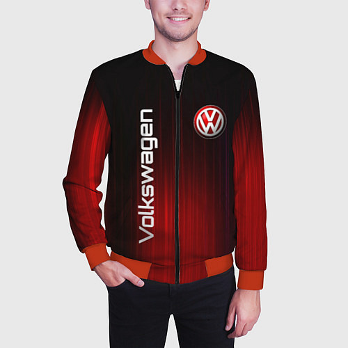 Мужской бомбер Volkswagen art / 3D-Красный – фото 3