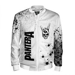 Бомбер мужской Pantera и рок символ на светлом фоне, цвет: 3D-белый