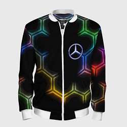 Мужской бомбер Mercedes - neon pattern