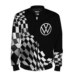 Бомбер мужской Volkswagen racing flag, цвет: 3D-черный
