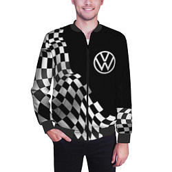 Бомбер мужской Volkswagen racing flag, цвет: 3D-черный — фото 2