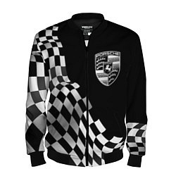 Бомбер мужской Porsche racing flag, цвет: 3D-черный