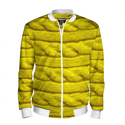 Бомбер мужской Жёлтый свитер - Осень-Зима 2028, цвет: 3D-белый