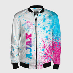 Бомбер мужской Ajax neon gradient style: по-вертикали, цвет: 3D-черный