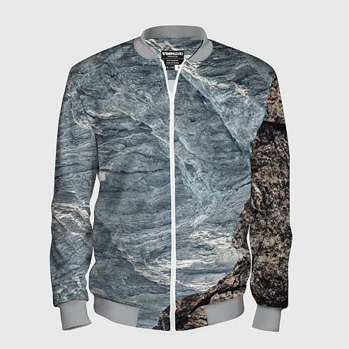 Мужской бомбер Море и гора / 3D-Меланж – фото 1