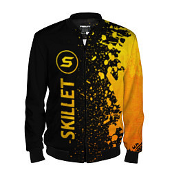 Бомбер мужской Skillet - gold gradient: по-вертикали, цвет: 3D-черный