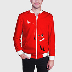 Бомбер мужской Красная лиса, цвет: 3D-белый — фото 2