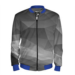 Бомбер мужской Серый геометрический объёмный паттерн, цвет: 3D-синий
