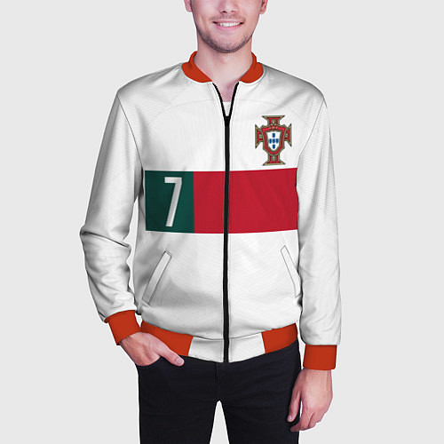 Мужской бомбер Роналду ЧМ 2022 Португалия выездная / 3D-Красный – фото 3