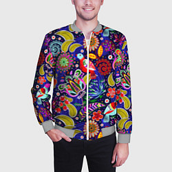 Бомбер мужской Multicolored floral patterns, цвет: 3D-меланж — фото 2