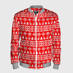 Бомбер мужской New Years winter pattern, цвет: 3D-меланж