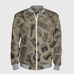 Бомбер мужской Nirvana crash guitar beige, цвет: 3D-меланж