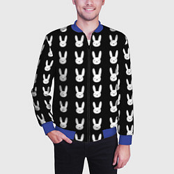 Бомбер мужской Bunny pattern black, цвет: 3D-синий — фото 2