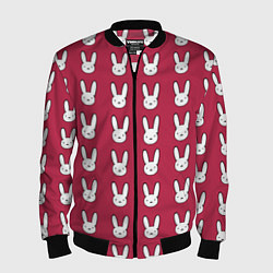 Бомбер мужской Bunny Pattern red, цвет: 3D-черный