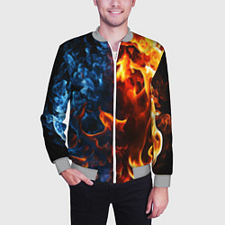 Бомбер мужской Битва огней - два пламени, цвет: 3D-меланж — фото 2