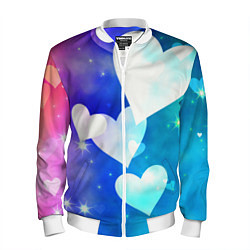 Бомбер мужской Dreamy Hearts Multicolor, цвет: 3D-белый