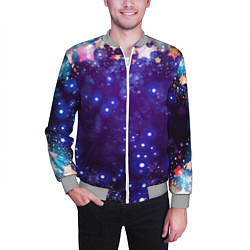 Бомбер мужской Звездочки - космическое небо, цвет: 3D-меланж — фото 2
